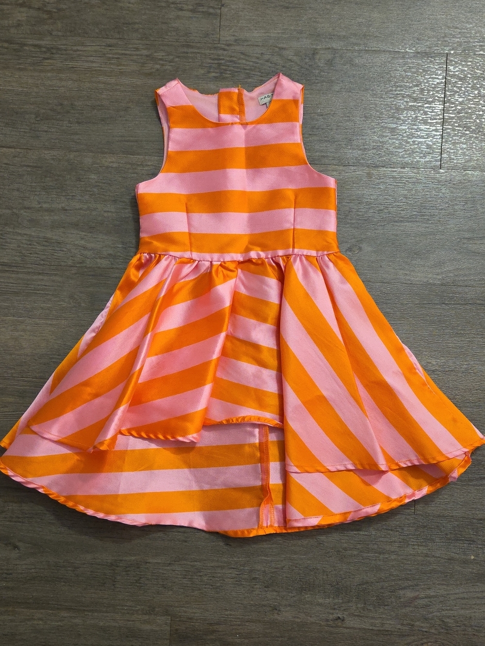 Girls' Pink and Orange Stripe Party Dress